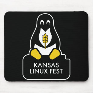 Kansas Linux Fest Mouse Pad Black