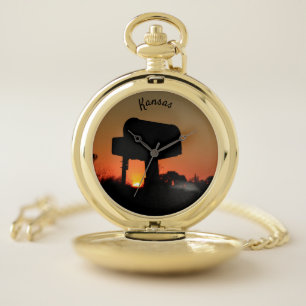 Kansas Mail Box Pocket Watch