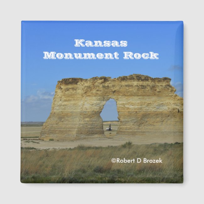 Kansas Monument Rock Square Magnet