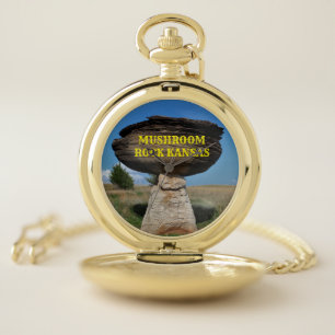 Kansas Mushroom Rock Pocket Watch