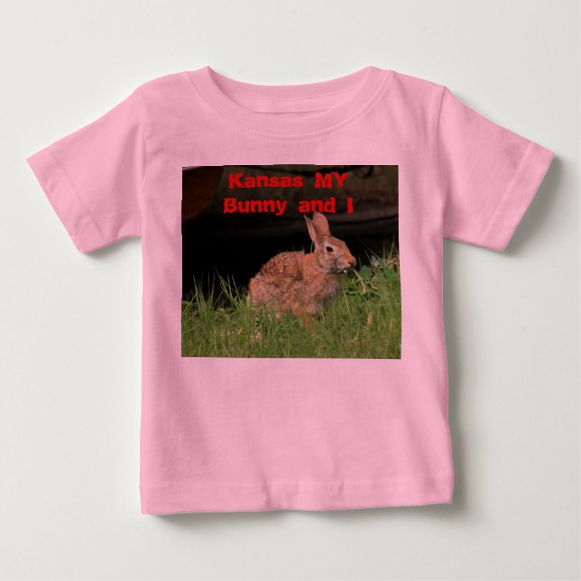 Kansas My Bunny and I Ruffle T-shirt. Baby T-Shirt (Front)