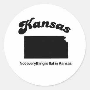 Kansas - Not everything is flat Classic Round Sticker