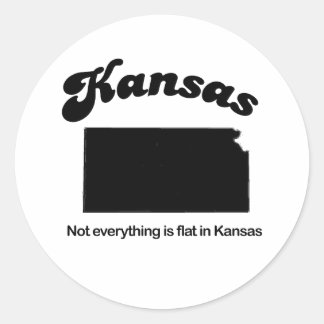 Kansas - Not everything is flat Classic Round Sticker