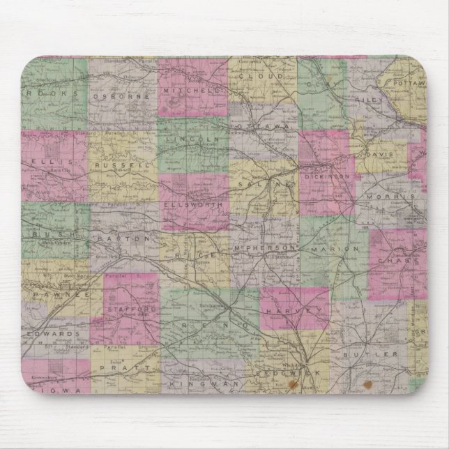 Kansas Official Topographical State Atlas Mouse Pad (Front)