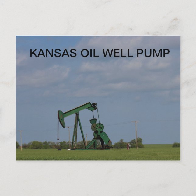 KANSAS OIL WELL PUMP Post Card (Front)