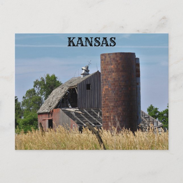 Kansas Old Country Barn Post Card (Front)