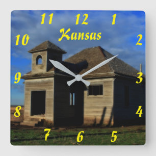 Kansas Old School Wall Clock