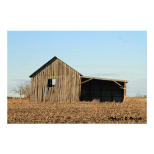 Kansas Old Wooden Barn Photo Enlargement Print