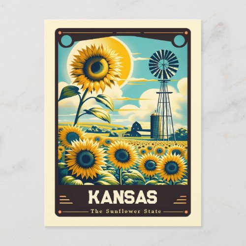 Kansas  Patriotic Spirit Vintage Postcard