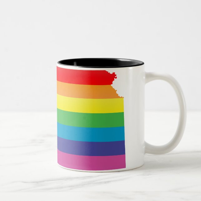 kansas pride. striped. Two-Tone coffee mug (Right)