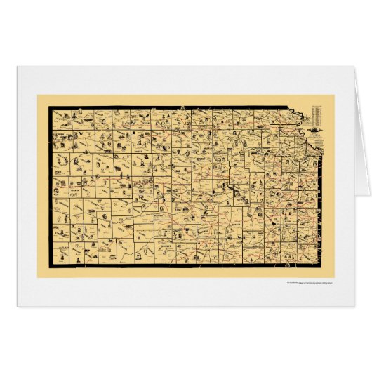 Kansas Railroad Map 1897 Cards (Front Horizontal)