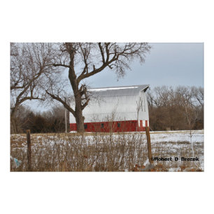 Kansas Red Country Barn Photo Enlargement Print