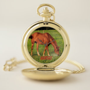 Kansas Red Horse Pocket Watch