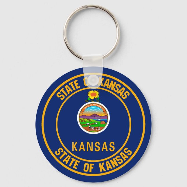 Kansas Round Emblem Keychain (Front)