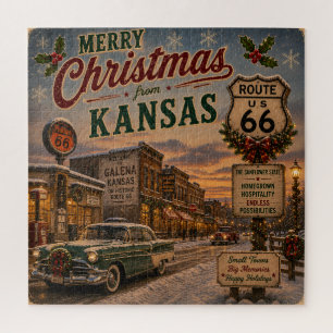 Kansas Route 66 Christmas Memories Jigsaw Puzzle