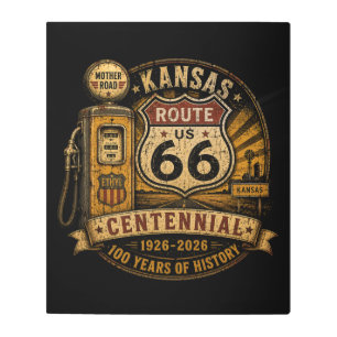 Kansas Route 66 Gas Station Centennial Metal Print
