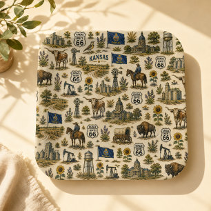 Kansas Route 66 Party Prairie Paper Plates