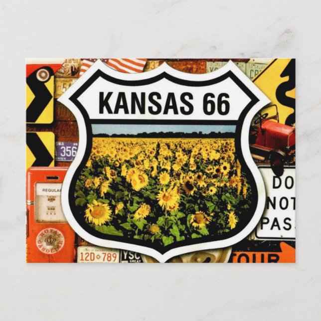  Kansas Route 66 Postcard (Front)