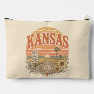Kansas Route 66 Prairie Road Organizer Accessory Pouch