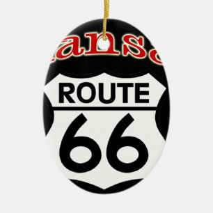 Kansas Route 66 Shield Ceramic Ornament
