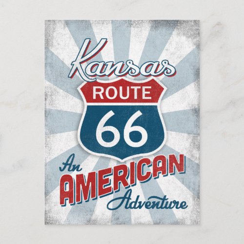 Kansas Route 66 Vintage America Postcard