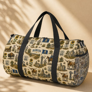 Kansas Route 66 Weekend Prairie Duffle Bag