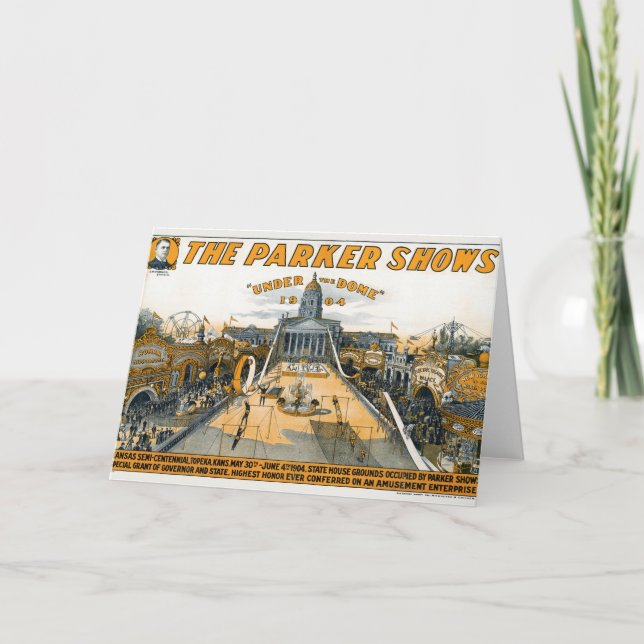 Kansas Semi-Centennial. State House Grounds. Card (Front)