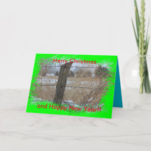 Kansas Snowy Fence line Christmas Card