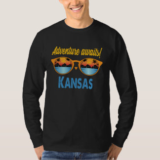 Kansas Souvenir Love Travel Trip Usa States Kansas T-Shirt