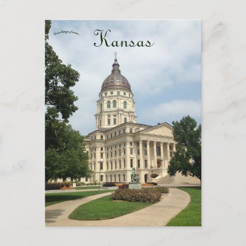 Kansas State Capitol Building Topeka Kansas Postcard