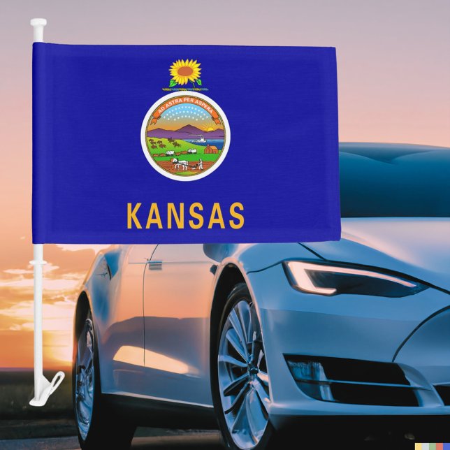Kansas State Car Flag (Kansas State Car Flag)