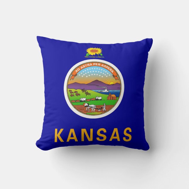 Kansas State Flag American MoJo Pillow (Front)