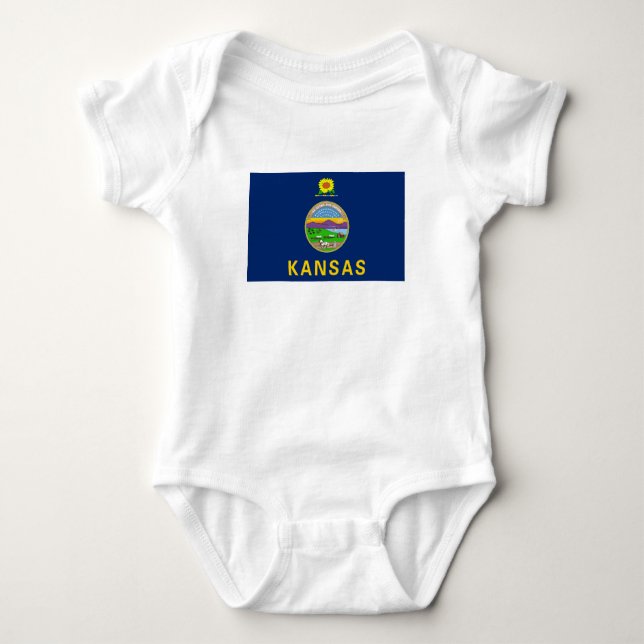 Kansas State Flag Baby Bodysuit (Front)