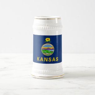 Kansas State Flag Beer Stein