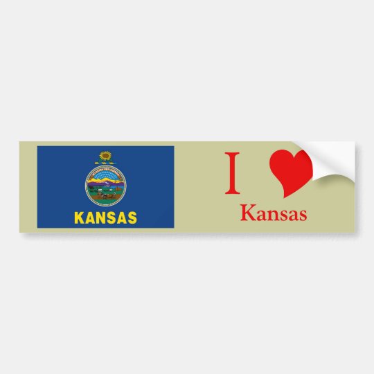 Kansas State Flag Bumper Sticker