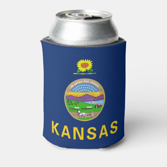 Kansas State Flag Can Cooler (Can Back)