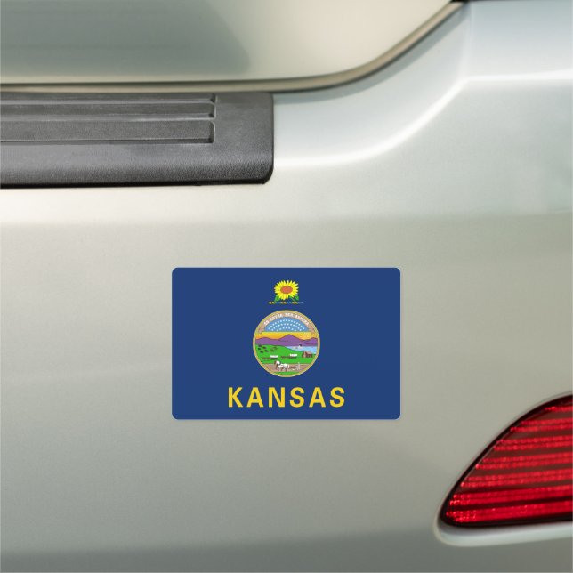 Kansas State Flag Car Magnet (In Situ)