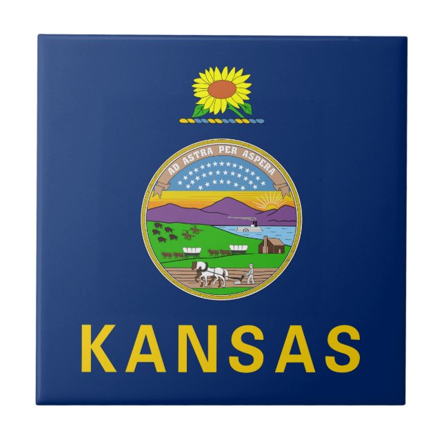 Kansas State Flag Ceramic Tile (Front)