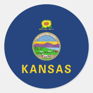 Kansas State Flag Classic Round Sticker