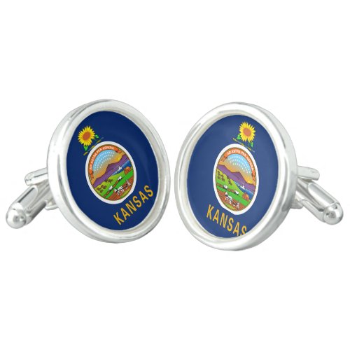 KANSAS STATE FLAG CUFFLINKS