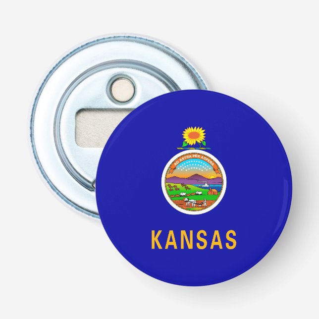 Kansas State Flag Design Bottle Opener (Front)