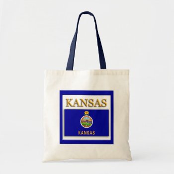 Kansas State Flag Design Budget Canvas Bag by Americanliberty at Zazzle