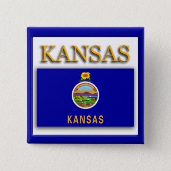 Kansas State Flag Design Button by Americanliberty at Zazzle