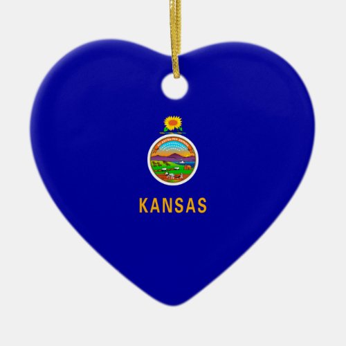 Kansas State Flag Design Ceramic Ornament