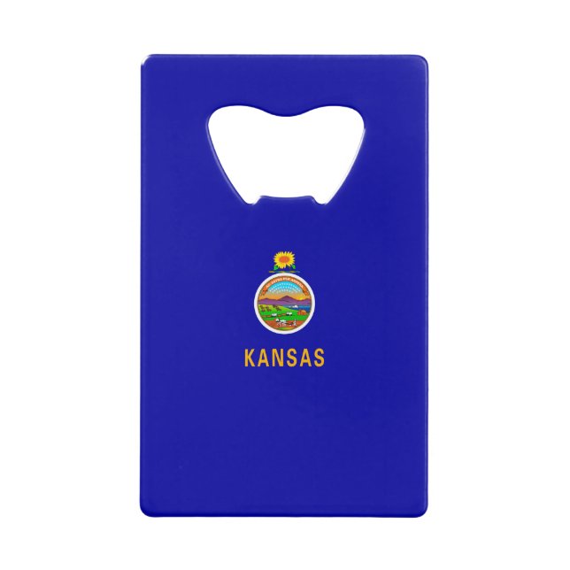 Kansas State Flag Design Credit Card Bottle Opener (Front)