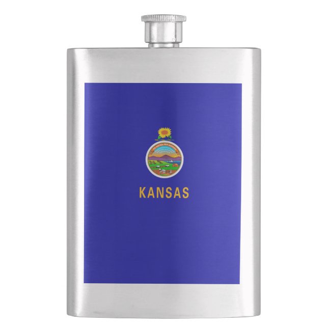 Kansas State Flag Design Flask (Front)