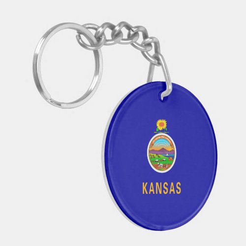 Kansas State Flag Design Keychain