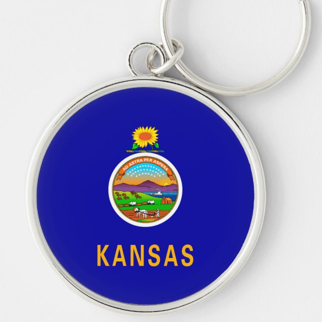 Kansas State Flag Design Keychain (Front)