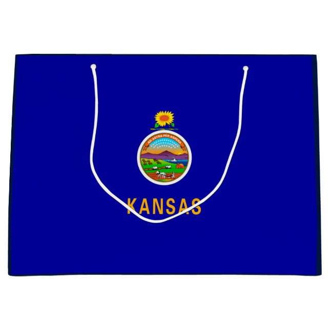 Kansas State Flag Design Large Gift Bag (Front)