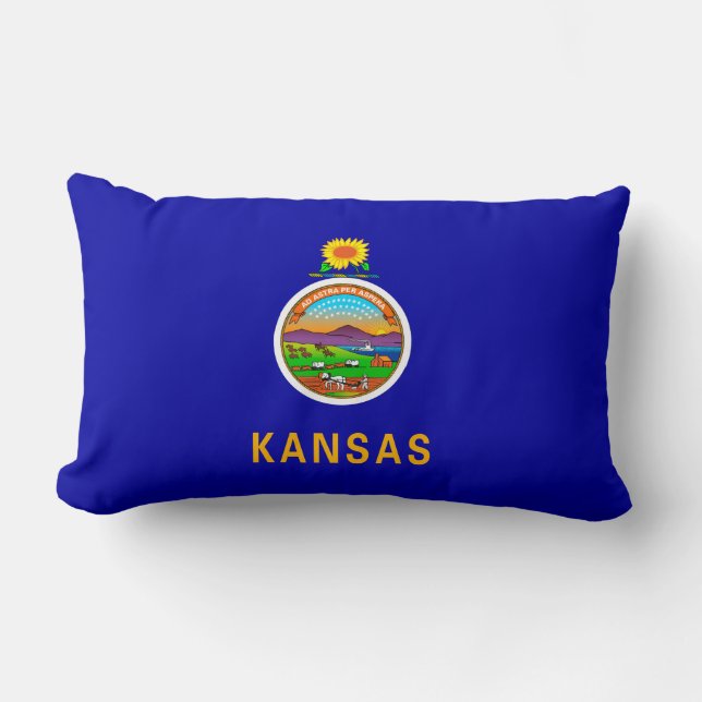 Kansas State Flag Design Lumbar Pillow (Front)